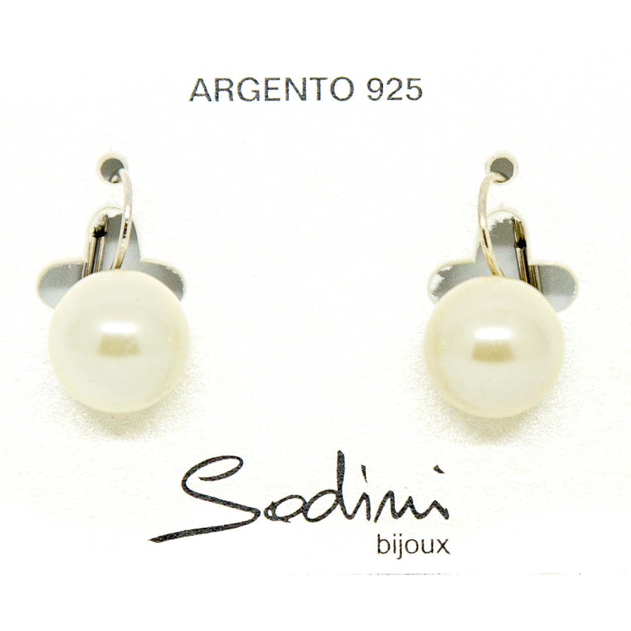 ORECCHINO A BOCCOLA IN ARGENTO 925 CON PERLA BIANCA GRANDE