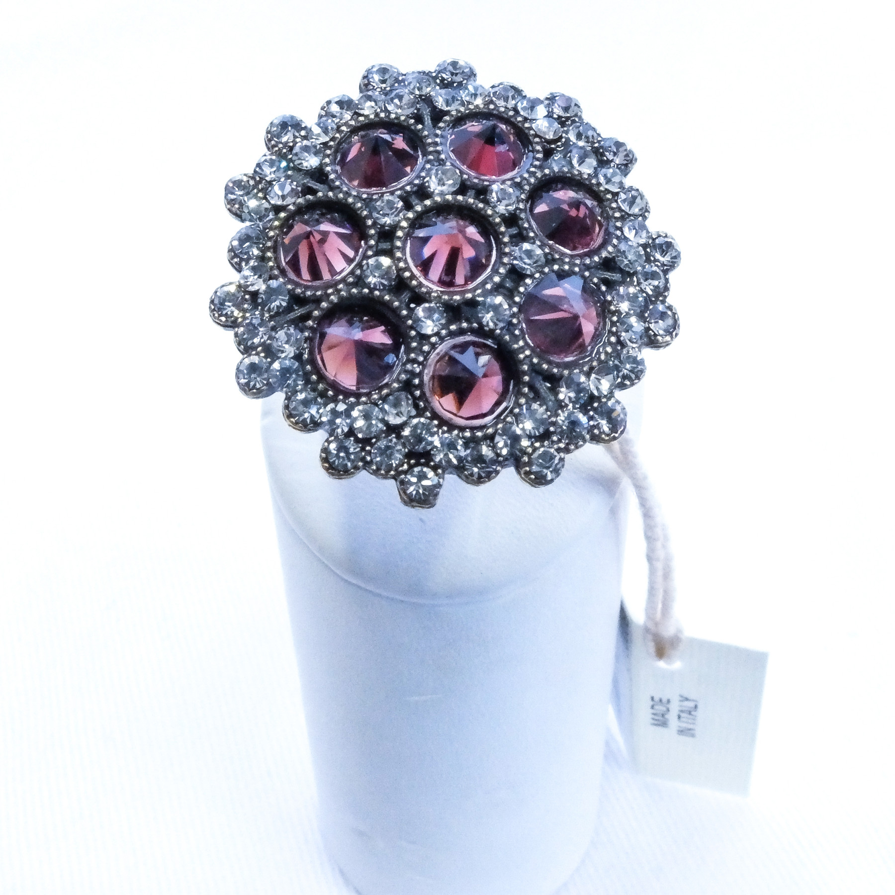 ANELLO REGOLABILE BORDEAUX E STRASS ART. B000347