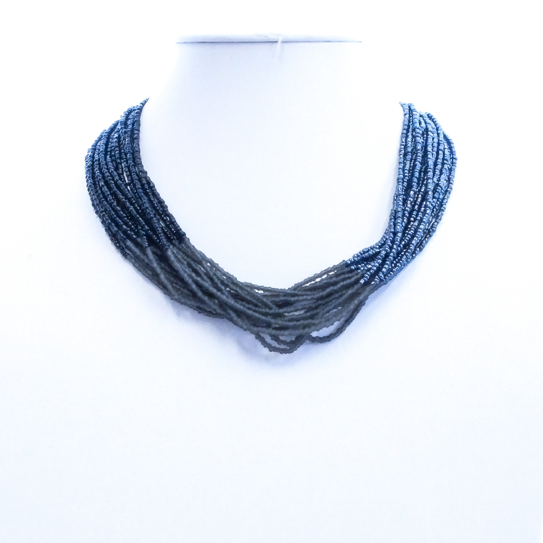 Collana doppia annodabile perline nero e grigio ART. 861258P