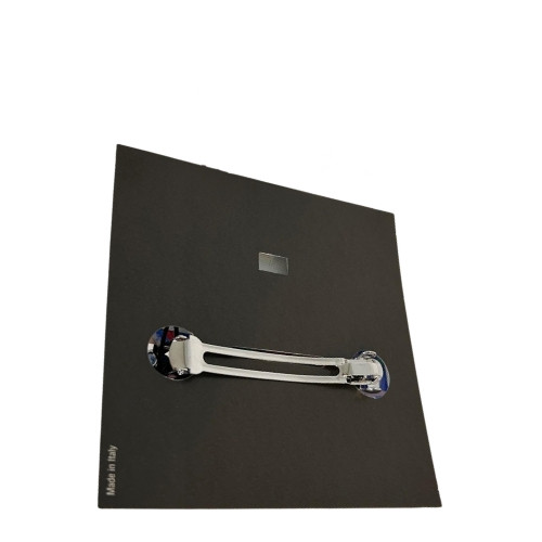 BARRETTA VETRIFICATA LOGO STRASS BLU