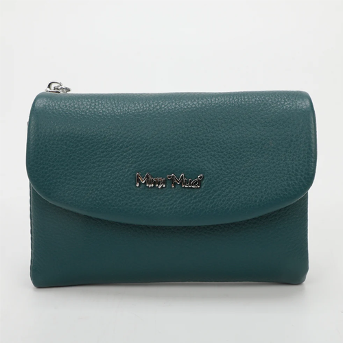 PORTAFOGLIO MEDIO IN PELLE CON PATTA -BLU OTTANIO