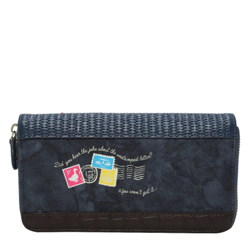 Grande Portafoglio Da Donna Con Zip The Old Post Office - Navy Edition