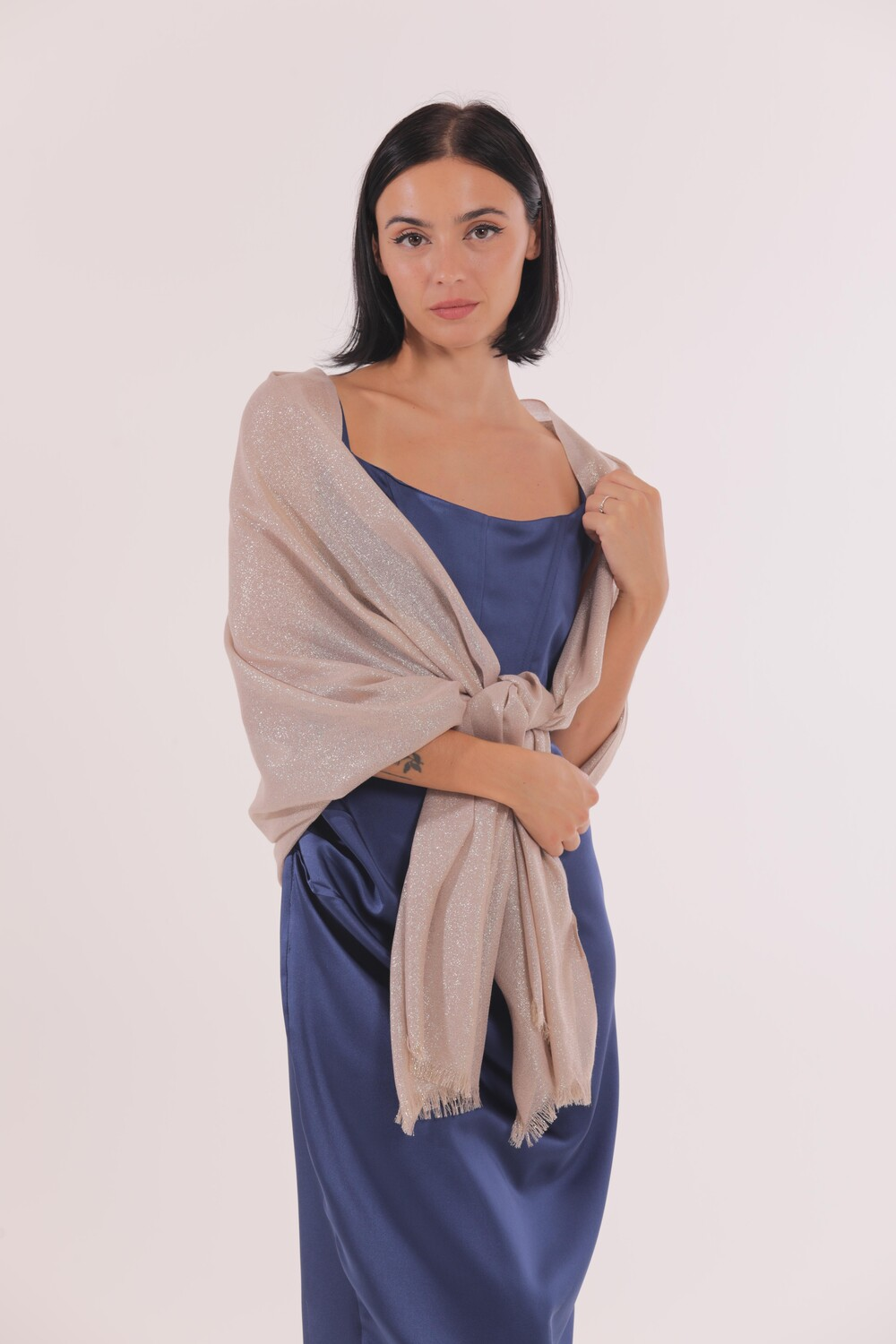 FOULARD CON LUREX (200X80 cm) ORO