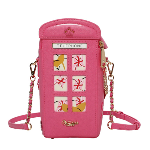 Borsa ''Telephone Box'' Vendula X Pink Ribbon Foundation - London Cats & Corgis Floral