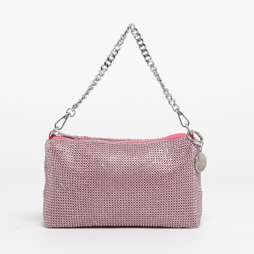 BORSA A MANO MORBIDA IN RETE FUXIA