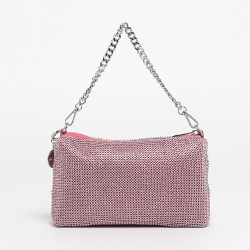 BORSA A MANO MORBIDA IN RETE FUXIA