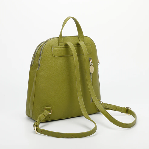 ZAINO CON DETTAGLIO ZIP - VERDE OLIVA