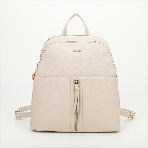 ZAINO CON DETTAGLIO ZIP - PANNA