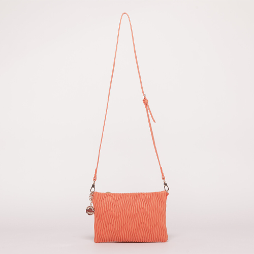 BORSA A TRACOLLA EFFETTO ONDULATO ARANCIO