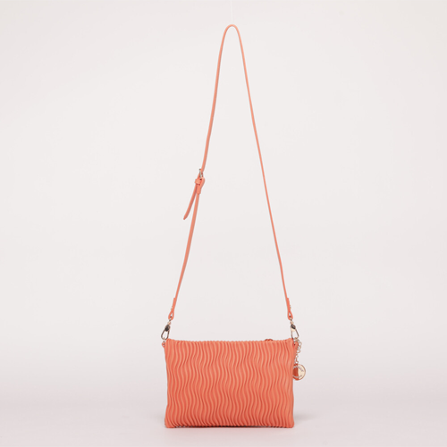 BORSA A TRACOLLA EFFETTO ONDULATO ARANCIO