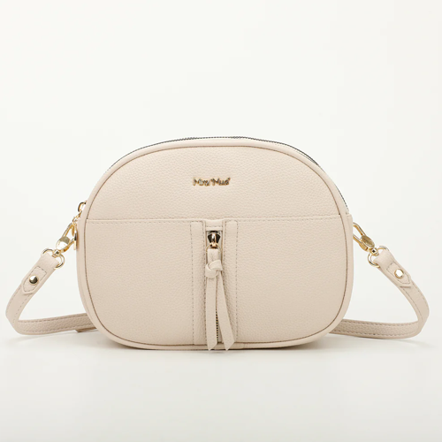 BORSA A TRACOLLA CON DETTAGLIO ZIP - PANNA