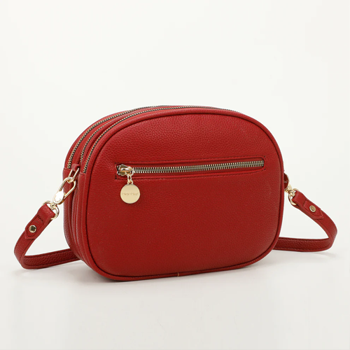 BORSA A SPALLA CON DETTAGLIO ZIP -BORDEAUX