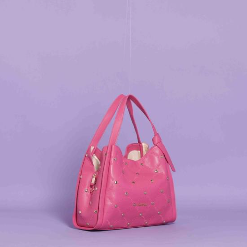 BORSA A SPALLA CON TRAMA "MIMI-MUA" Fuxia