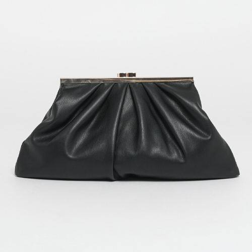 BORSA CLUTCH MORBIDA IN SIMILPELLE NERO