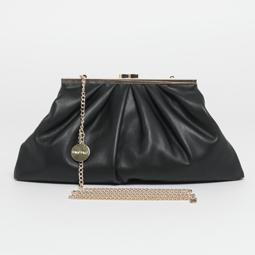 BORSA CLUTCH MORBIDA IN SIMILPELLE NERO