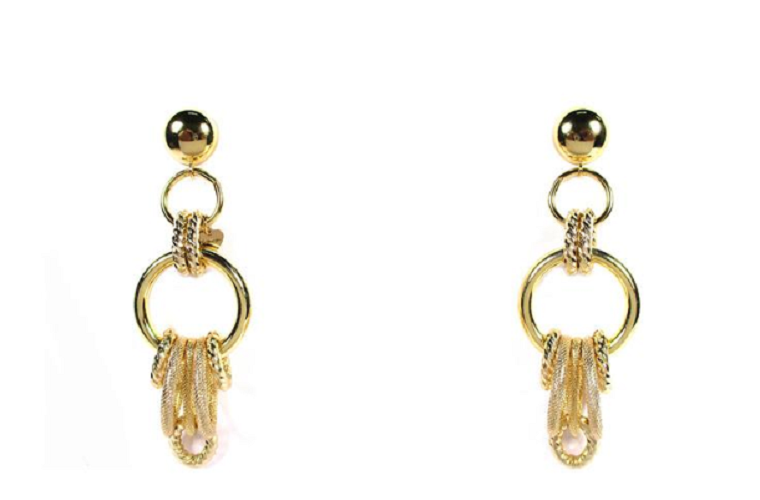 ORECCHINI A PERNO GINEVRA CON CERCHI DORATI ART. B000792