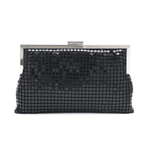 BORSA CLUTCH MORBIDA IN RETE NERA