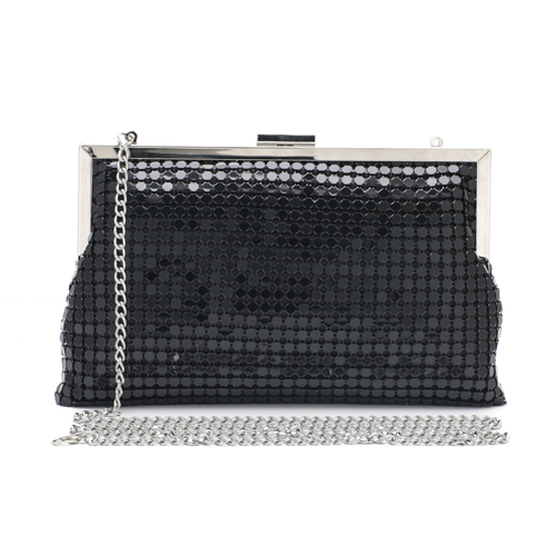 BORSA CLUTCH MORBIDA IN RETE NERA