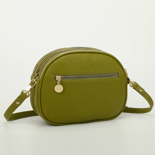 BORSA A TRACOLLA CON DETTAGLIO ZIP - VERDE OLIVA