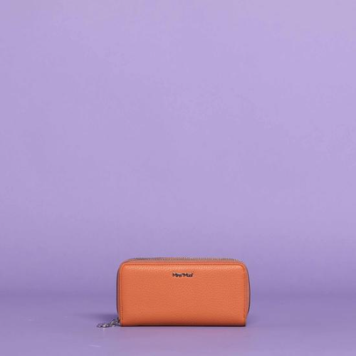 PORTAFOGLIO GRANDE DOPPIA ZIP BASIC Mandarino