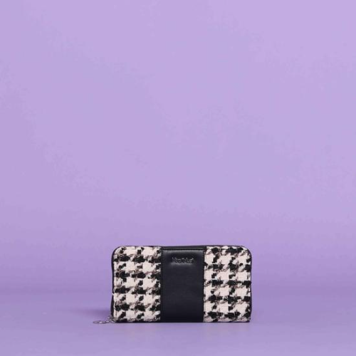 PORTAFOGLIO GRANDE IN TWEED NERO