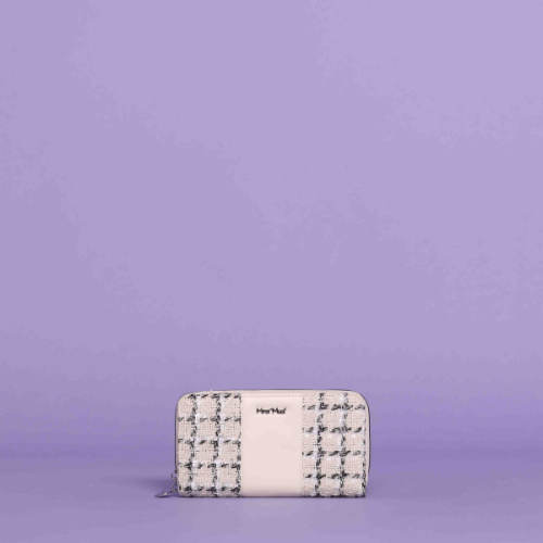 PORTAFOGLIO GRANDE IN TWEED Bianco