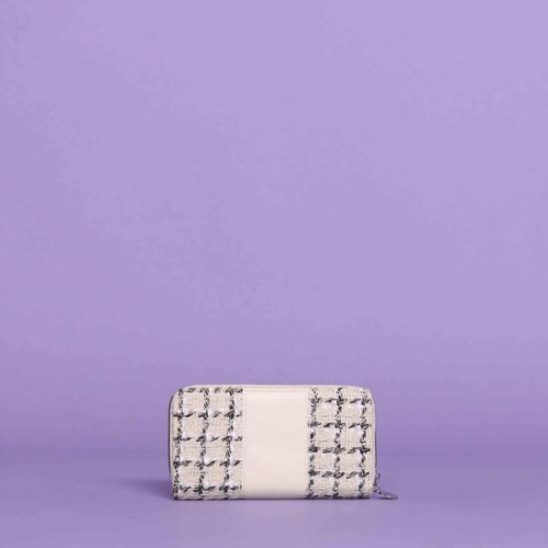 PORTAFOGLIO GRANDE IN TWEED Bianco