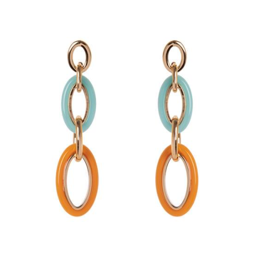 Orecchini A Catena Eclissi  Giallo/Turchese