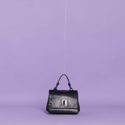 BORSA A MANO PICCOLA CON CHIUSURA GIREVOLE Nero
