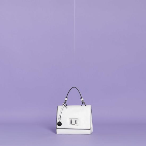 BORSA A MANO PICCOLA CON CHIUSURA GIREVOLE Bianco