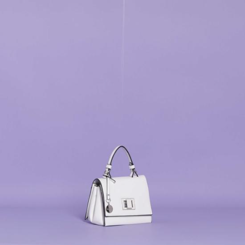 BORSA A MANO PICCOLA CON CHIUSURA GIREVOLE Bianco