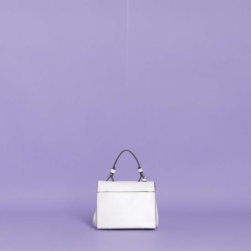 BORSA A MANO PICCOLA CON CHIUSURA GIREVOLE Bianco