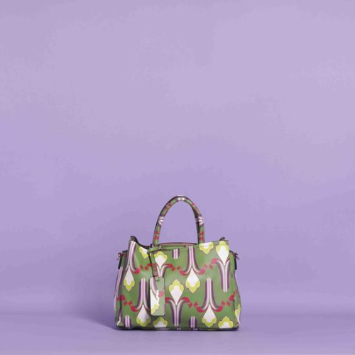 BORSA A BRACCIO GRANDE FANTASIA Viola/Verde