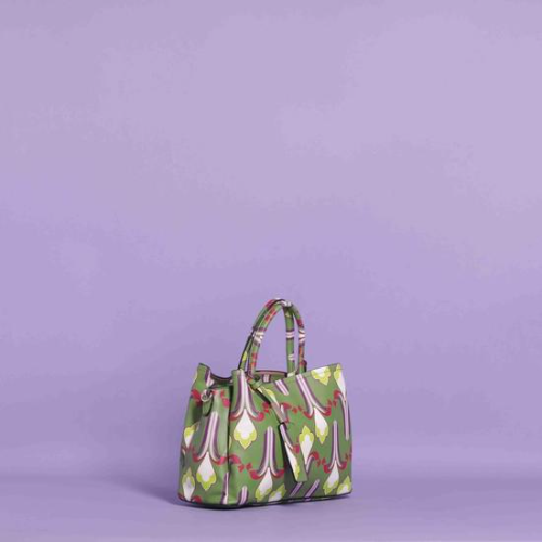 BORSA A BRACCIO GRANDE FANTASIA Viola/Verde