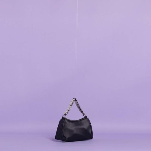 BORSA A MANO CON LOGO SU MANICO Nero