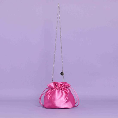 BORSA SACCHETTO CON MANICO IN STRASS Rosa