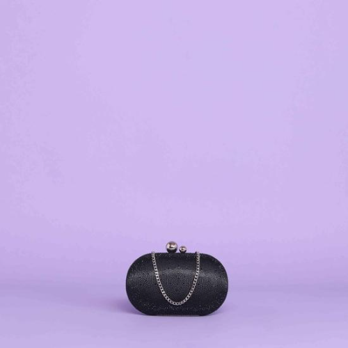 BORSA CLUTCH CON STRASS Nero