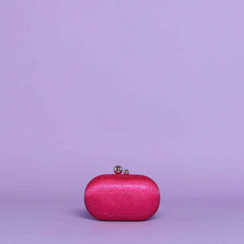BORSA CLUTCH CON STRASS Fuxia