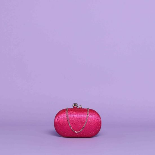 BORSA CLUTCH CON STRASS Fuxia