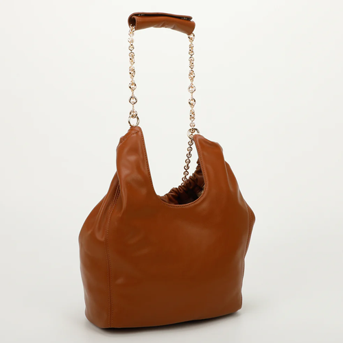 BORSA HOBO PICCOLA CON CATENA REGOLABILE – CUOIO