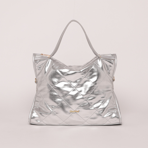 BORSA A BRACCIO TRAPUNTATA ARGENTO