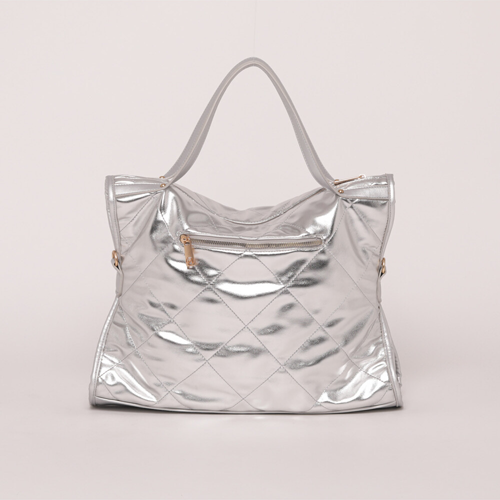 BORSA A BRACCIO TRAPUNTATA ARGENTO