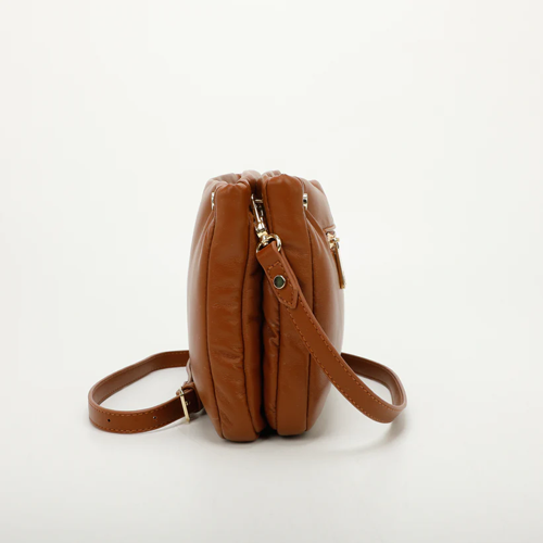 BORSA A TRACOLLA PUFF - CUOIO