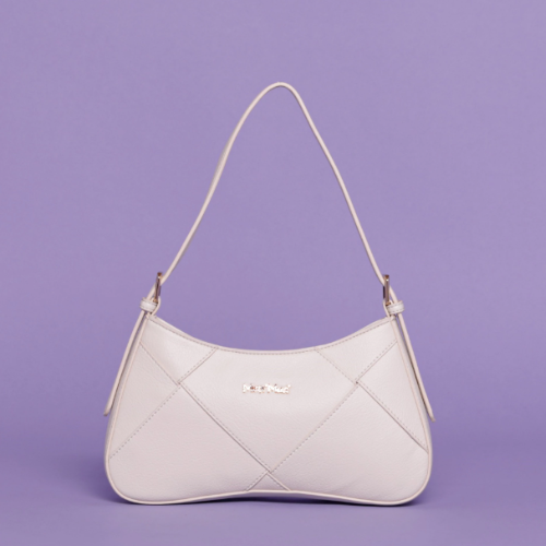BORSA A SPALLA CON MACROINTRECCIO - Panna