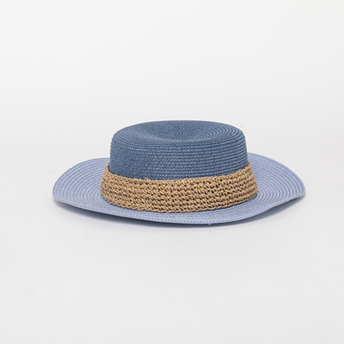 CAPPELLO IN STRAW PAPER BICOLOR BLU/CELESTE