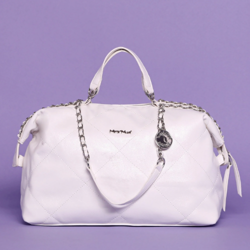 BORSA BOWLING TRAPUNTATA - Bianco