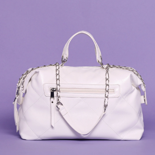 BORSA BOWLING TRAPUNTATA - Bianco