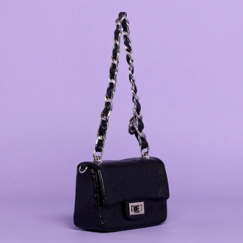 BORSA A TRACOLLA TRAPUNTATA Nero Mimi Mua Clementi Profumi