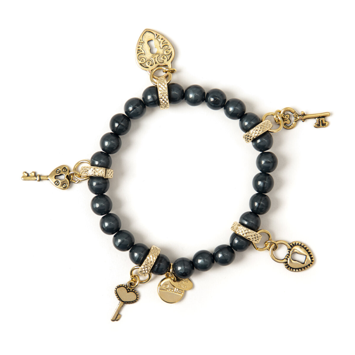 BRACCIALE ELASTICO CON CIONDOLINI BLU ART.330802H