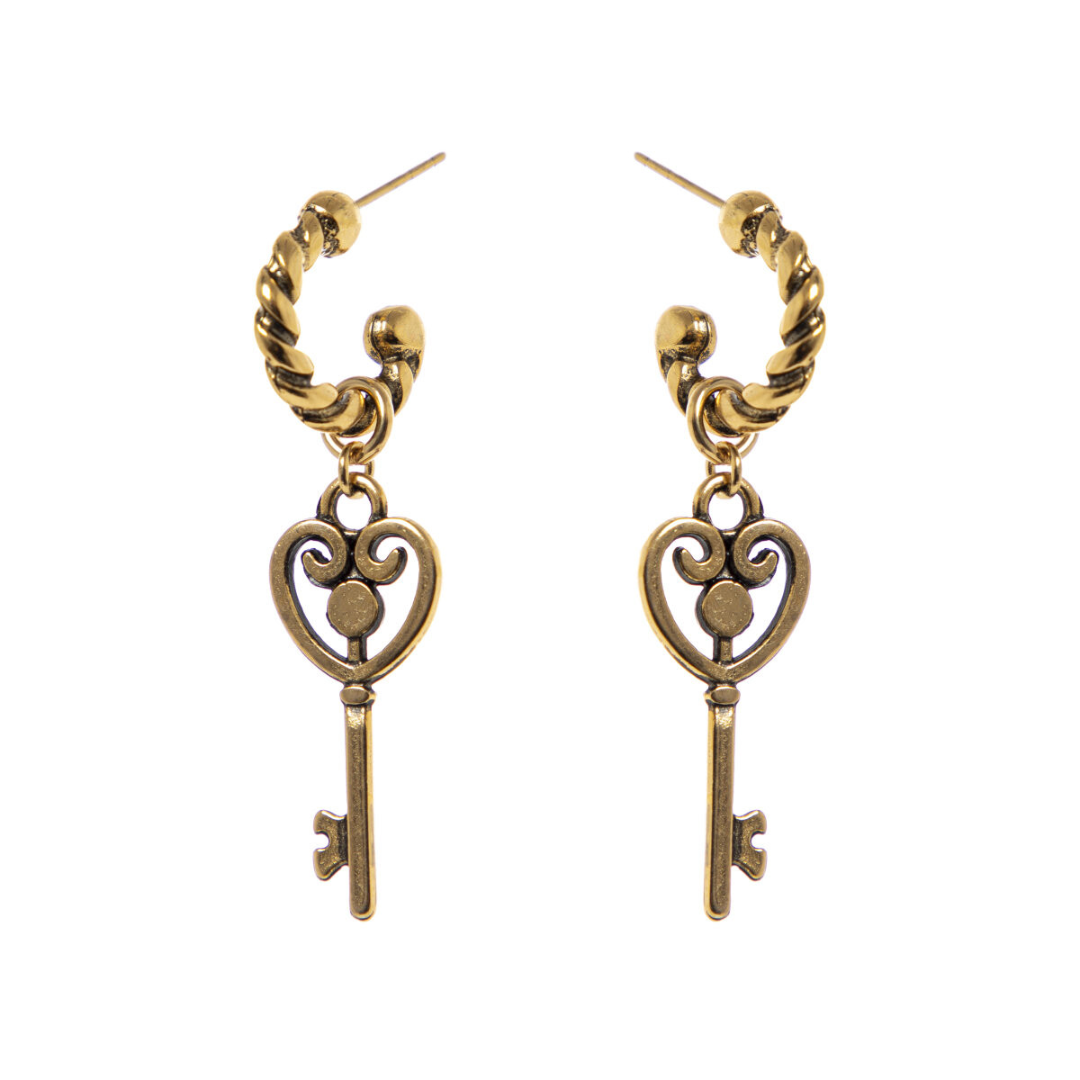 ORECCHINI SEMICERCHIO CON CHIAVE ORO ART.330813